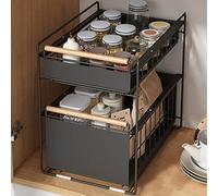 Gabinete De Almacenamiento Multifuncional, Organizador De Cocina Debajo del Fregadero Y Cesta De Almacenamiento Multiusos For Baño Y Cocina LYWY (Color : Black, Size : 40x22x39cm)