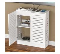 Gabinete de almacenamiento para enrutador, módem de pie y organizador WiFi, regleta de alimentación y ocultador de gestión de cables para el hogar y la oficina