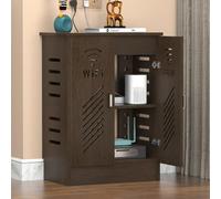 Gabinete de almacenamiento para enrutador WiFi, caja de almacenamiento oculta de pie para módem, regleta de alimentación y organizador de cables para el hogar y la oficina