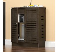 Gabinete de almacenamiento para enrutador WiFi con módem ventilado, gestión de cables, equipo multimedia, marrón orga, 60 x 80 x 25 cm