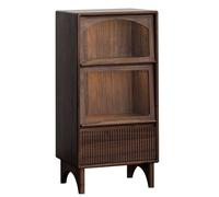 Gabinete de almacenamiento para sala de estar, color nogal, color negro vintage, armario lateral de TV, armario de pie, organizador de almacenamiento para dormitorio