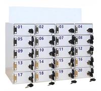 Gabinete de almacenamiento para teléfono - 100 ranuras de escritorio con cerradura blanca caja de almacenamiento para teléfono móvil para el hogar/oficina, elegante y seguro soporte para teléfono