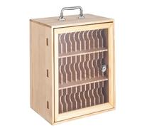 Gabinete de almacenamiento para teléfono con 60 ranuras con asa, con cerradura para montaje en pared, para aula, oficina, iglesia, reunión