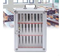 Gabinete de almacenamiento para teléfono montado en la pared, 36 ranuras, aleación de aluminio, para escuelas y negocios, soporte portátil para teléfono y solución de ahorro de espacio