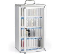 Gabinete de almacenamiento para teléfono móvil con cerradura - Nizer de aleación de aluminio montado en la pared para gestión del aula, almacenamiento seguro de dispositivos y solución elegante para