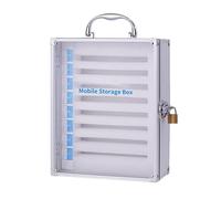 Gabinete de almacenamiento seguro para teléfonos inteligentes Marco de aluminio reforzado Acolchado protector para escuelas Oficinas y restaurantes Caja de almacenamiento para teléfono con cerradura
