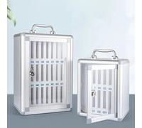 Gabinete de almacenamiento transparente con cerradura para teléfono montado en la pared, para oficina, escuela o aula, 24 ranuras, ideal para una gestión segura del teléfono