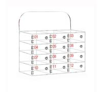 Gabinete de almacenamiento transparente de acrílico para colgar en la pared, con bloqueo de llaves, para oficina, escuela, aula, fábrica (12 ranuras)