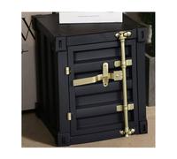 Gabinete De Almacenamiento Vintage, Mesita De Noche Pequeña De Hierro Fundido Con Puerta, Gabinete Contenedor De Almacenamiento De Estilo Industrial, Adecuado Para Dormitorio, Sala De Est(Color:Negro)