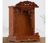 Gabinete de altar de templo de estatua de Buda, montado en la pared, pedestal Guan Gong Guanyin, estante tallado de madera maciza para exhibición de Fengshui