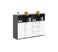 Gabinete de archivador con cerradura, gabinete de archivo, gabinete bajo, organizador de oficina, gabinete de archivo, gabinete de almacenamiento, gabinete de impresora, gabinete de oficina (negro)