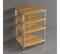 Gabinete De Audio HiFi, Estante De Audio, Soporte Gabinete Audios HiFi, Soporte for Medios AV, Estantes Con Pies Amortiguadores, Gabinetes Piso for Audio(Raw wood,Fourth floor)