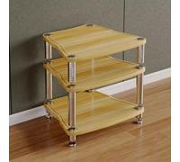 Gabinete De Audio HiFi, Estante De Audio, Soporte Gabinete Audios HiFi, Soporte for Medios AV, Estantes Con Pies Amortiguadores, Gabinetes Piso for Audio(Raw wood,Third floor)