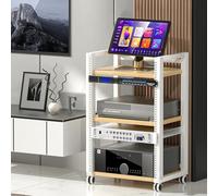 Gabinete de AV de 12U con Ruedas para Equipos de música, para el hogar y la Oficina, con componentes de Audio y Video, Soporte de TV esquinero móvil (20U)