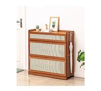 Gabinete de bambú - Estante de almacenamiento moderno con puertas plegables para entrada, armario y pasillo - Organizador independiente para dormitorio - Sistema de organización de calzado elegante y