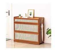 Gabinete de bambú - Estante de almacenamiento moderno con puertas plegables para entrada, armario y pasillo - Organizador independiente para dormitorio - Sistema de organización de calzado elegante y