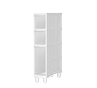 Gabinete de baño compacto Unidad de almacenamiento rodante de 4 niveles con cajones de plástico Narrow Vanity para espacios pequeños de 14 cm y 18 cm de ancho, ideal para áreas altas y nueces.