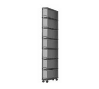 Gabinete de baño delgado para inodoro, 7 estantes, ahorro de espacio, diseño alto y estrecho, perfecto para espacios pequeños, color gris, elegante y funcional
