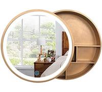 Gabinete de baño LED con espejo montado en la pared, almacenamiento de medicamentos de 3 niveles, interruptor táctil inteligente, diseño moderno para decoración elegante del hogar.