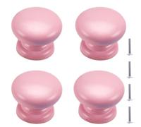 Gabinete De Cajón Tiradores De Puerta Tirador De Armario Para Habitación De Niños 4 Piezas, Color De Puerta De Armario, Tirador De Cajón De Madera Maciza, Tirador De Cajón De Un Solo Agujero Rosa