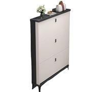 Gabinete de Calzado Independiente con 3 cajones de Almacenamiento de Entrada en el diseño Gris Delgado para la Sala de Estar del Pasillo de 70 cm de Ancho