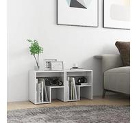 Gabinete de Cama, Mesita de Noche con Compartimentos de Almacenamiento Abiertos, Gabinete Lateral de Madera Diseñada, Organizador de Dormitorio/habitación de Invitados Que (Blanco Alto