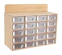 Gabinete de carga de teléfono de madera acrílica con cerraduras y llaves - Nizer de almacenamiento de pared de 50 puertas para oficina y aula - Caja de almacenamiento pequeña segura para teléfonos y