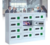 Gabinete de carga de teléfonos móviles, casillero de carga de teléfono, casillero de teléfonos celulares recargables de 12 ranuras, gabinete de carga cerrable, para salones de conferencias en el aula