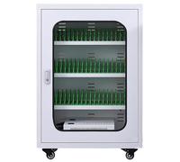 Gabinete de carga móvil con puertos USB, ruedas universales y cerradura de combinación para almacenamiento seguro del teléfono y carga en escuelas y oficinas