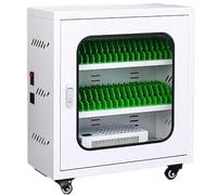 Gabinete de carga móvil con puertos USB, ruedas universales y cerradura de combinación para almacenamiento seguro del teléfono y carga en escuelas y oficinas
