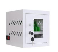 Gabinete de carga móvil con puertos USB, ruedas universales y cerradura para almacenamiento seguro de dispositivos y carga en escuelas y oficinas