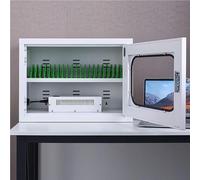 Gabinete de carga para teléfono móvil con 50 ranuras, estación de carga USB recargable para aula, oficina, gimnasio, iglesia, almacenamiento portátil de teléfono celular con funda de aleación de