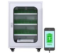 Gabinete de carga para teléfono móvil con carga rápida de 5 V 2 A, caja de almacenamiento portátil con ruedas de 360° y fuente de alimentación integrada, 12 ranuras para una organización cómoda