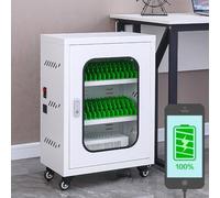 Gabinete de carga para teléfono móvil con carga rápida de 5 V 2 A, caja de almacenamiento portátil con ruedas de 360° y fuente de alimentación integrada, 12 ranuras para una organización cómoda