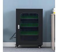 Gabinete de carga portátil para teléfono móvil, estación de carga USB de 50 dispositivos con ruedas, cerradura y almacenamiento para aula, oficina o evento