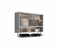 Gabinete de cocina de aleación de aluminio montado en la pared con almacenamiento de especias de vidrio, puertas de metal hacia arriba, solución versátil que ahorra espacio para baño, cocina y