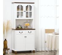 Gabinete de cocina HOMCOM, buffet de cocina con 2 cajones, gabinete con estante abierto, compartimiento de gabinete, vitrina con función de cierre para , cocina, 76 X 38 X 182 cm