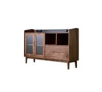 Gabinete de Consola Mueble de Almacenamiento Sencillo de Nogal de 140 x 40 x 100 cm, Ideal for la Entrada, Ideal for Cocina y Comedor. Gabinete de Almacenamiento Tipo Buffet