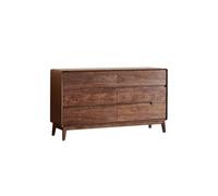 Gabinete de Consola Mueble de Almacenamiento Sencillo de Nogal de 140 x 40 x 80 cm, Mesa de Entrada, sofá de Madera Maciza for Sala de Estar. Gabinete de Almacenamiento Tipo Buffet