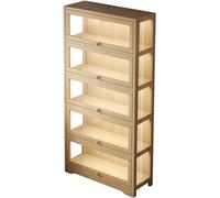 Gabinete de exhibición de curiosidades de 5 niveles, vitrinas para coleccionables, estantes de almacenamiento con puerta de vidrio acrílico, gabinetes de almacenamiento y estantería para sala de