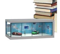 Gabinete de exhibición de modelo de coche, gabinete de exhibición LED a prueba de polvo, estacionamiento realista, organizador de juguetes apilable con luz para coleccionista