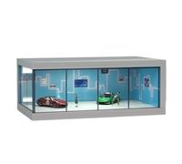 Gabinete de exhibición de modelo de coche, vitrina LED a prueba de polvo | Organizador de juguetes de vehículo que ahorra espacio, estacionamiento realista para protección, exhibición