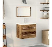 Gabinete de Lavabo para Baño 2 uds. Madera Vieja