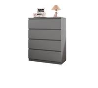 Gabinete de madera maciza para almacenamiento de dormitorio y sala de estar, diseño moderno y simple (gris, 4 cajones, 60 x 40 x 98,6 cm)