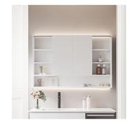 Gabinete de medicina con espejo antivaho para baño, ahorro de espacio, con diseño impermeable, 3 temperaturas de color regulables e interruptor táctil, tamaño grande (60 x 80 cm)