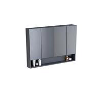 Gabinete de medicina de baño que ahorra espacio, organizador de cosméticos con tacto inteligente, resistente a la presión, estantes sin deformaciones, elegante diseño azul para almacenamiento en el