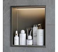 Gabinete de medicina empotrable de pared LED, almacenamiento de baño y cocina de acero inoxidable, diseño que ahorra espacio para una vida organizada, duradero y moderno