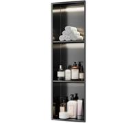 Gabinete de medicina empotrable de pared LED, almacenamiento de baño y cocina de acero inoxidable, diseño que ahorra espacio para una vida organizada, duradero y moderno