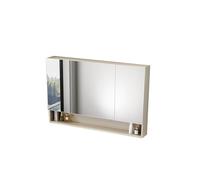 Gabinete de medicina montado en la pared que ahorra espacio, organizador de cosméticos inteligente al tacto, resistente a la presión y duradero, con estantes, elegante diseño azul