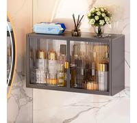 Gabinete de medicina sobre el inodoro que ahorra espacio, marco de metal a prueba de polvo, 2 puertas acrílicas, organizador de almacenamiento de baño y cocina, diseño elegante y duradero para una